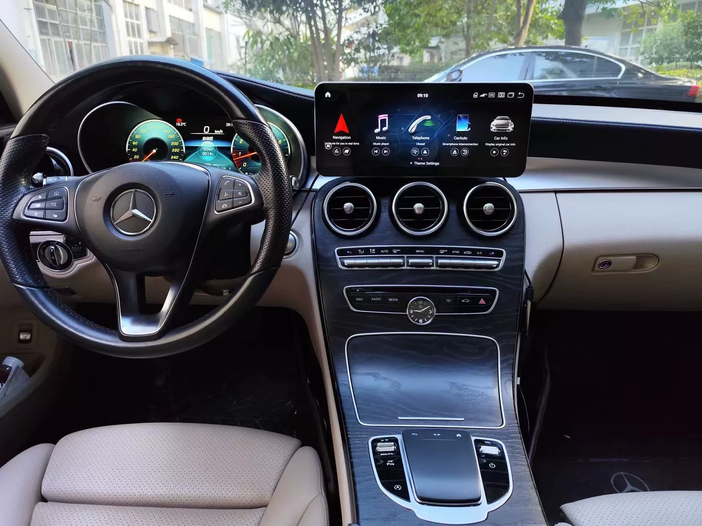 Mercedes-Benz C-Class W205 GLC-Class Digital Instrument Cluster + 12.3" Snapdragon 680 Android Head Unit + Touchpad Controller Kit