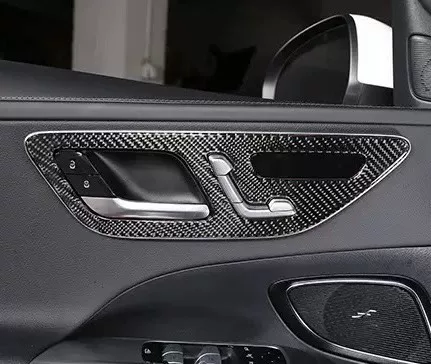 Mercedes-Benz C-Class W206 (2022–2025) Carbon Fiber Interior Door Pull Handles & Seat Control Panel Trim Kit