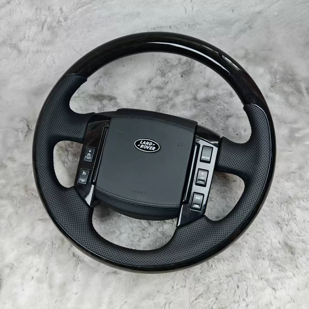Full-Rim Genuine Wood Steering Wheel for Land Rover Discovery 3 (Custom-Refurbished OEM Base)