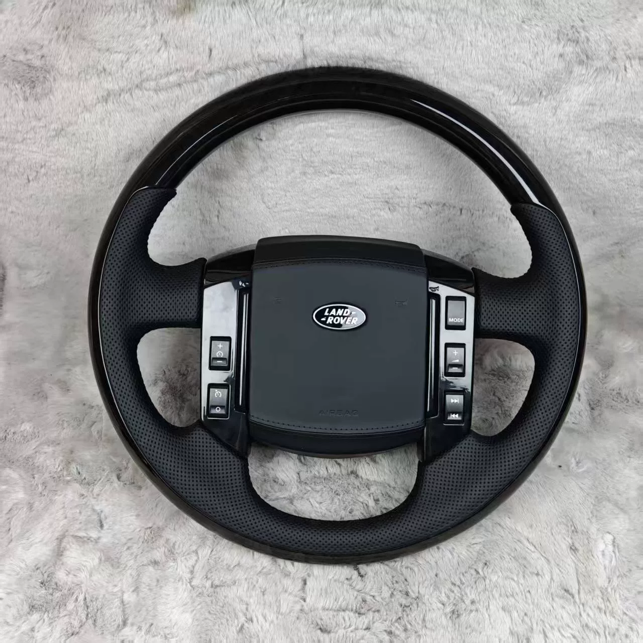Full-Rim Genuine Wood Steering Wheel for Land Rover Discovery 3 (Custom-Refurbished OEM Base)
