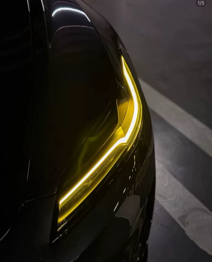 Luzes diurnas de LED multicoloridas para Tesla Model 3 (ajustáveis via app, 64 cores + luz branca original / olho dourado / olho vermelho / olho azul do diabo)