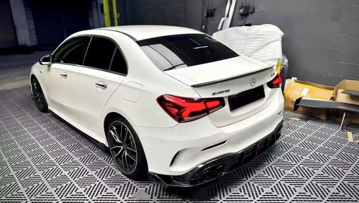 Mercedes-Benz A-Class W177 A35 AMG Carbon Fiber Rear Lip and Exhaust Tip Kit