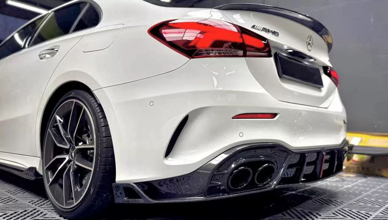 Mercedes-Benz A-Class W177 A35 AMG Carbon Fiber Rear Lip and Exhaust Tip Kit