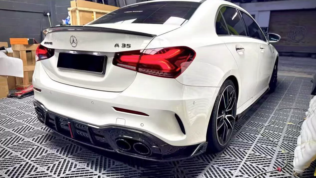 Mercedes-Benz A-Class W177 A35 AMG Carbon Fiber Rear Lip and Exhaust Tip Kit
