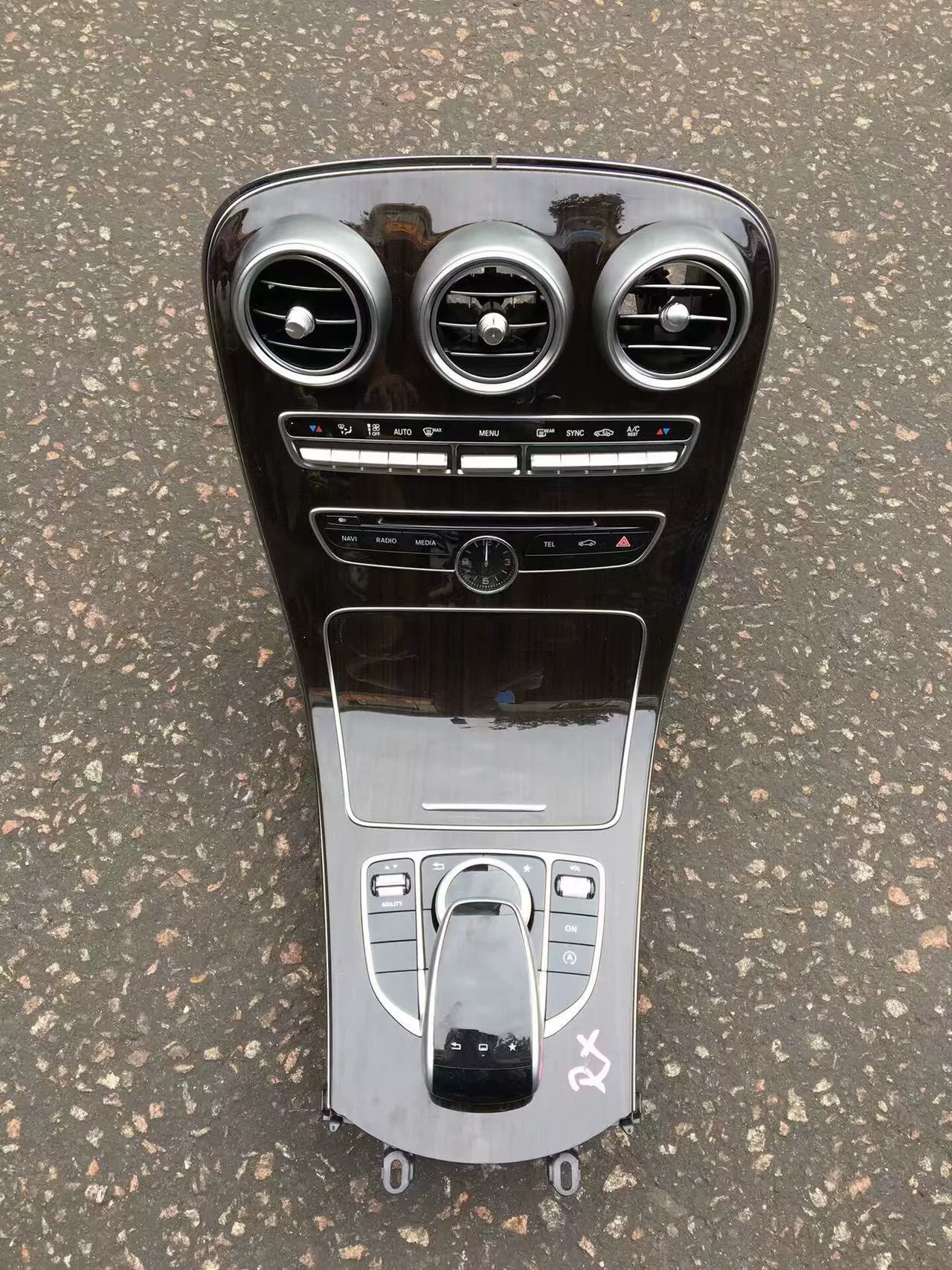 Mercedes-Benz C-Class W205/GLC X253 Air Conditioning Control Panel with Cup Holders and Peach Wood Trim