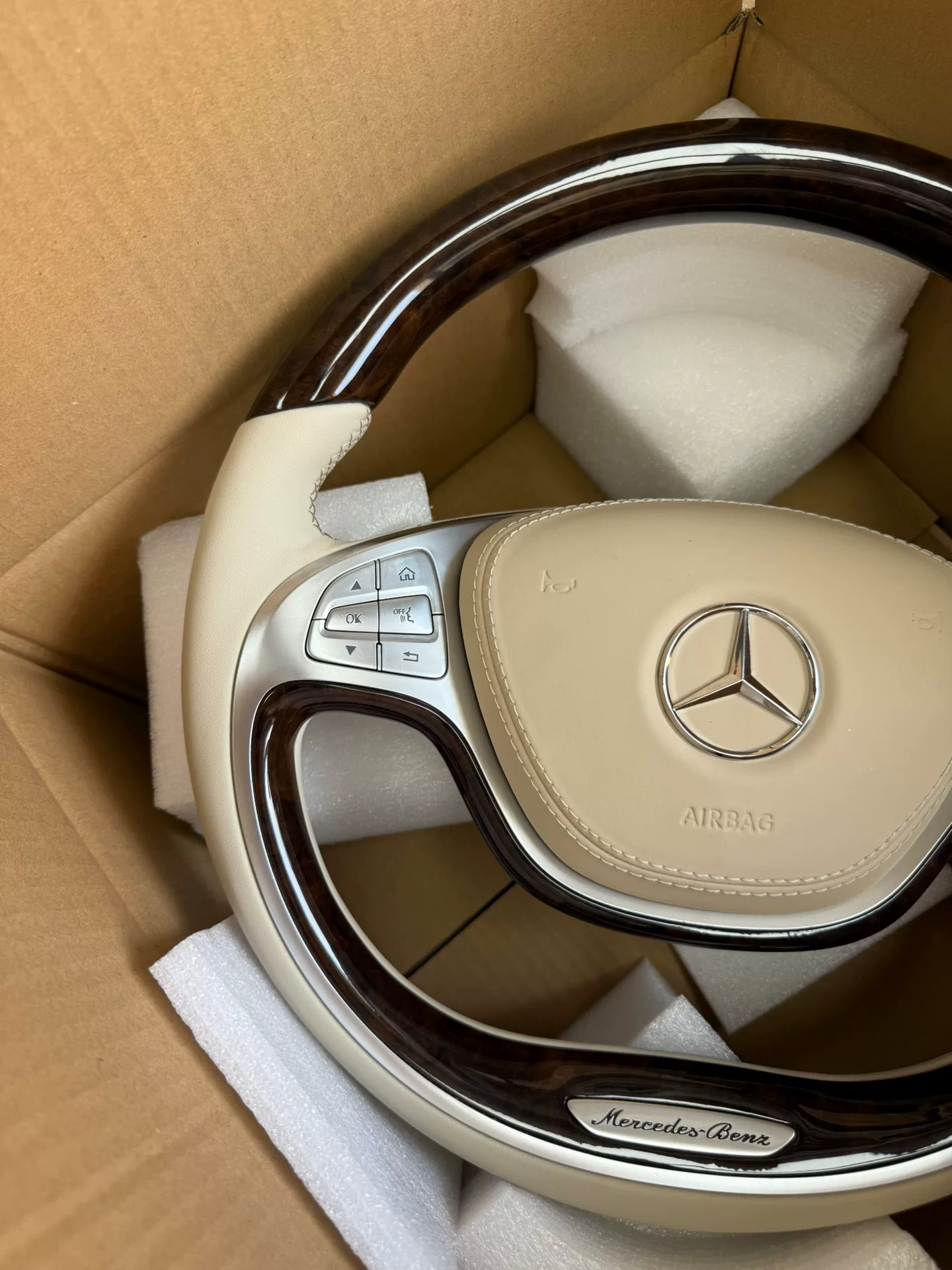 Genuine Wood-Trimmed Steering Wheel for Mercedes-Maybach S-Class W222 (S300 / S320)