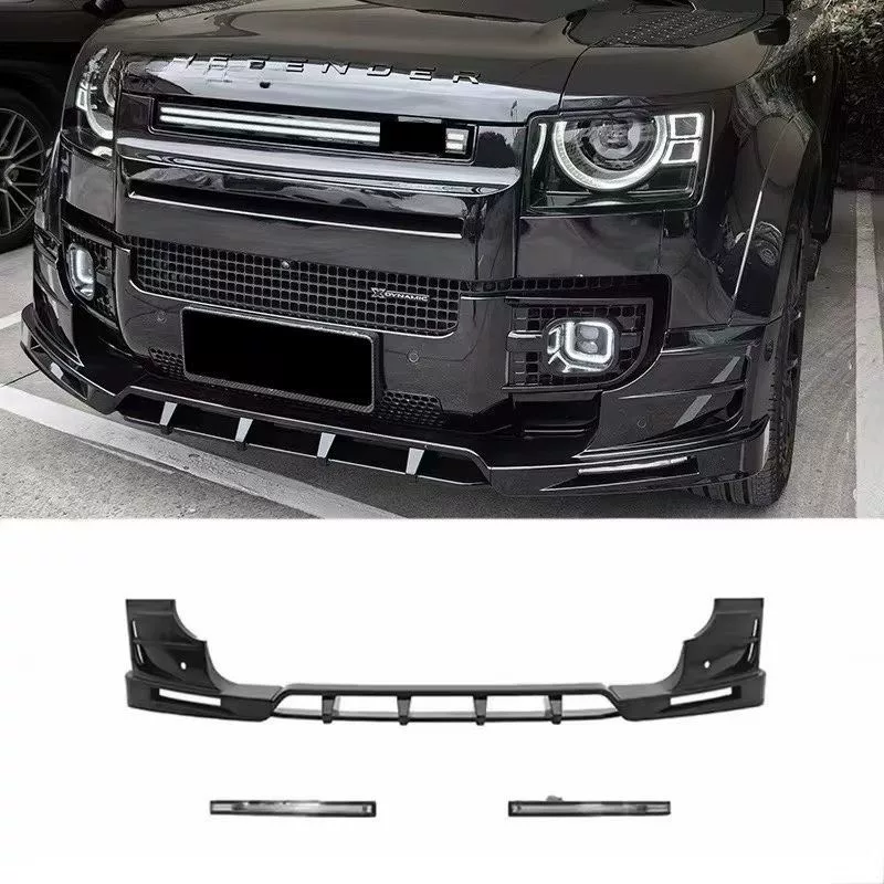 2020–2025 Land Rover Defender Body Kit – Sleek Black Full Exterior Trim Package (Front Bumper, Rear Bumper & Side Skirts)