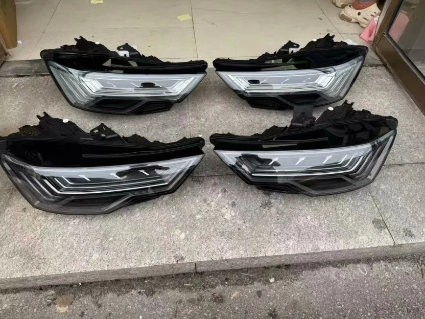 Audi A6 C8 Blackened Five-Strip Matrix Headlight Assembly