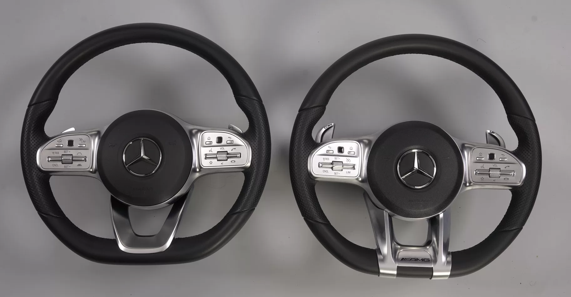 Mercedes-AMG Steering Wheel Cover & Paddle Shifters Upgrade Kit – Silver Electroplated OEM-Compatible