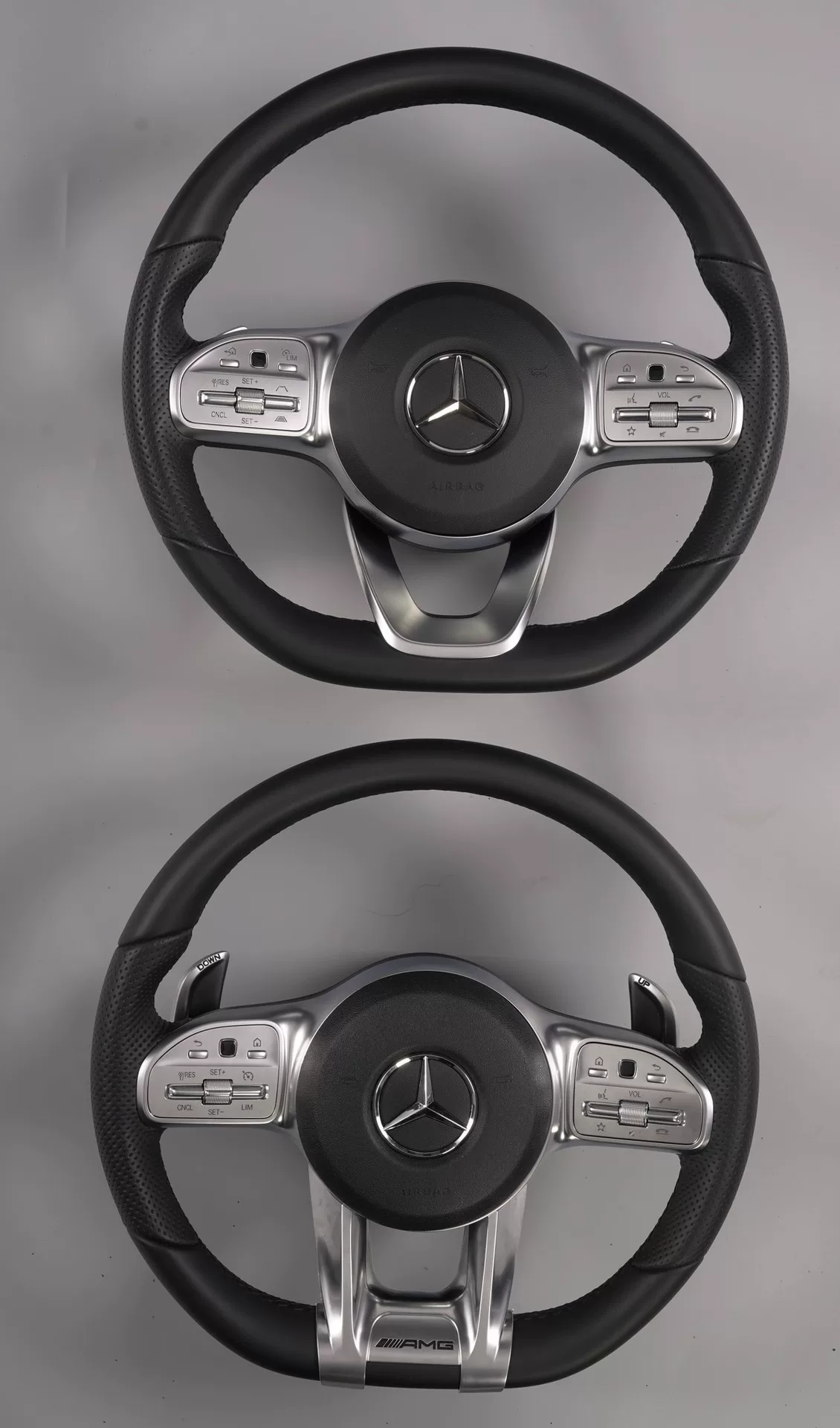 Mercedes-AMG Steering Wheel Cover & Paddle Shifters Upgrade Kit – Silver Electroplated OEM-Compatible
