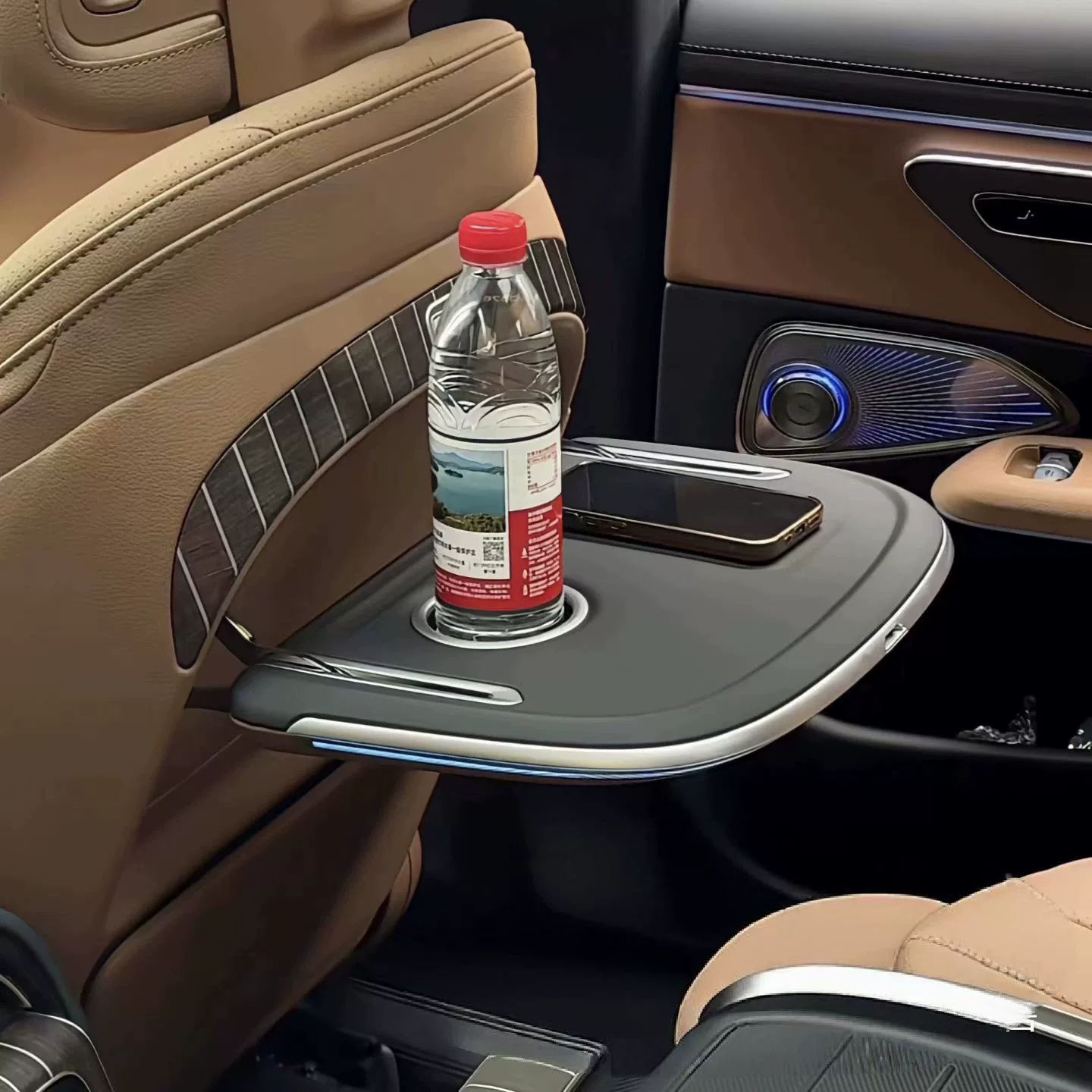 Mercedes-Benz E-Class W214 Rear Seat Folding Table with Wireless Charging & Ambient Lighting