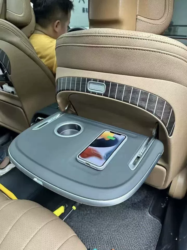 Mercedes-Benz E-Class W214 Rear Seat Folding Table with Wireless Charging & Ambient Lighting