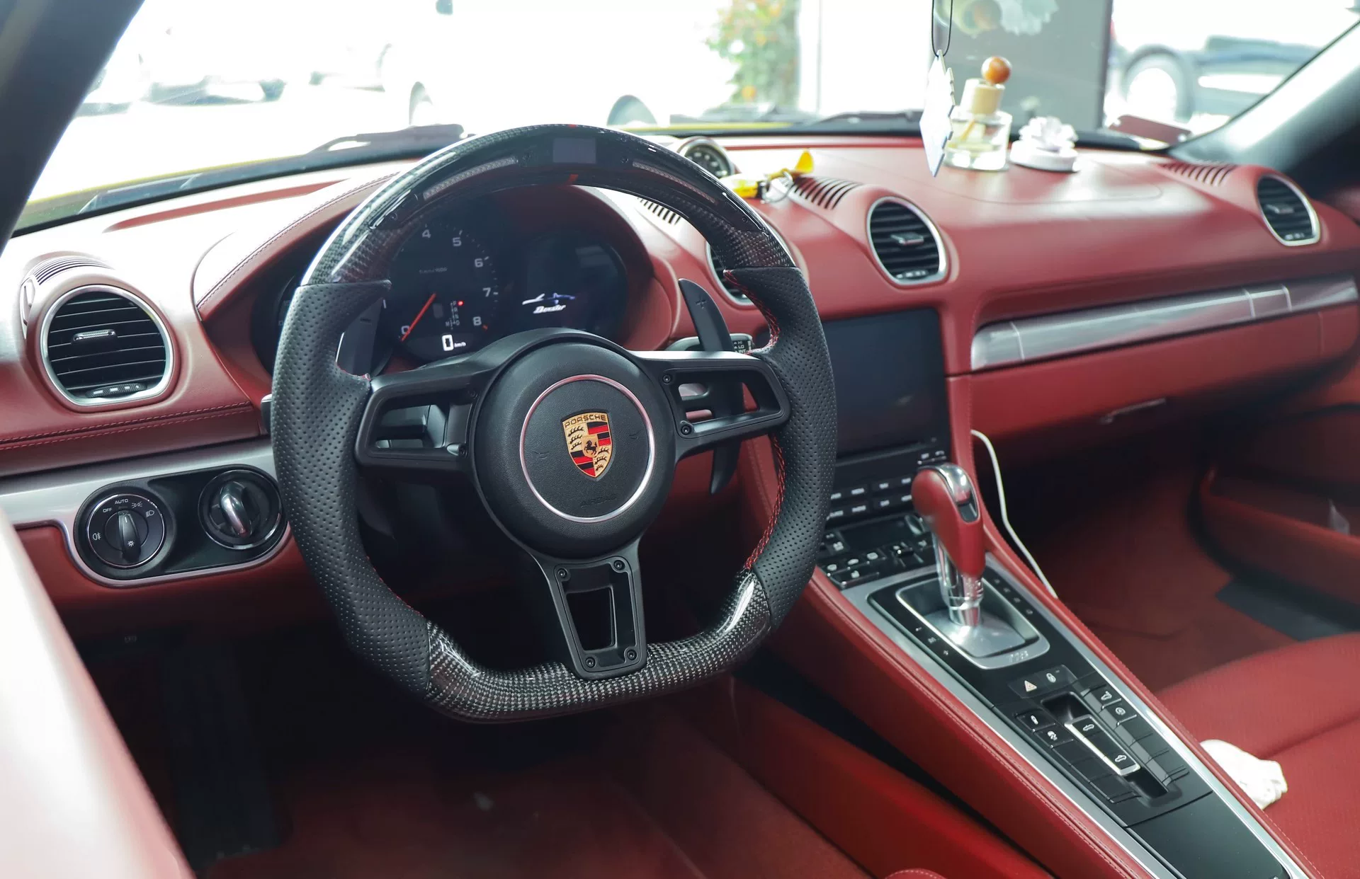 Porsche Carbon Fiber Steering Wheel Assembly with Multi-Function Controls