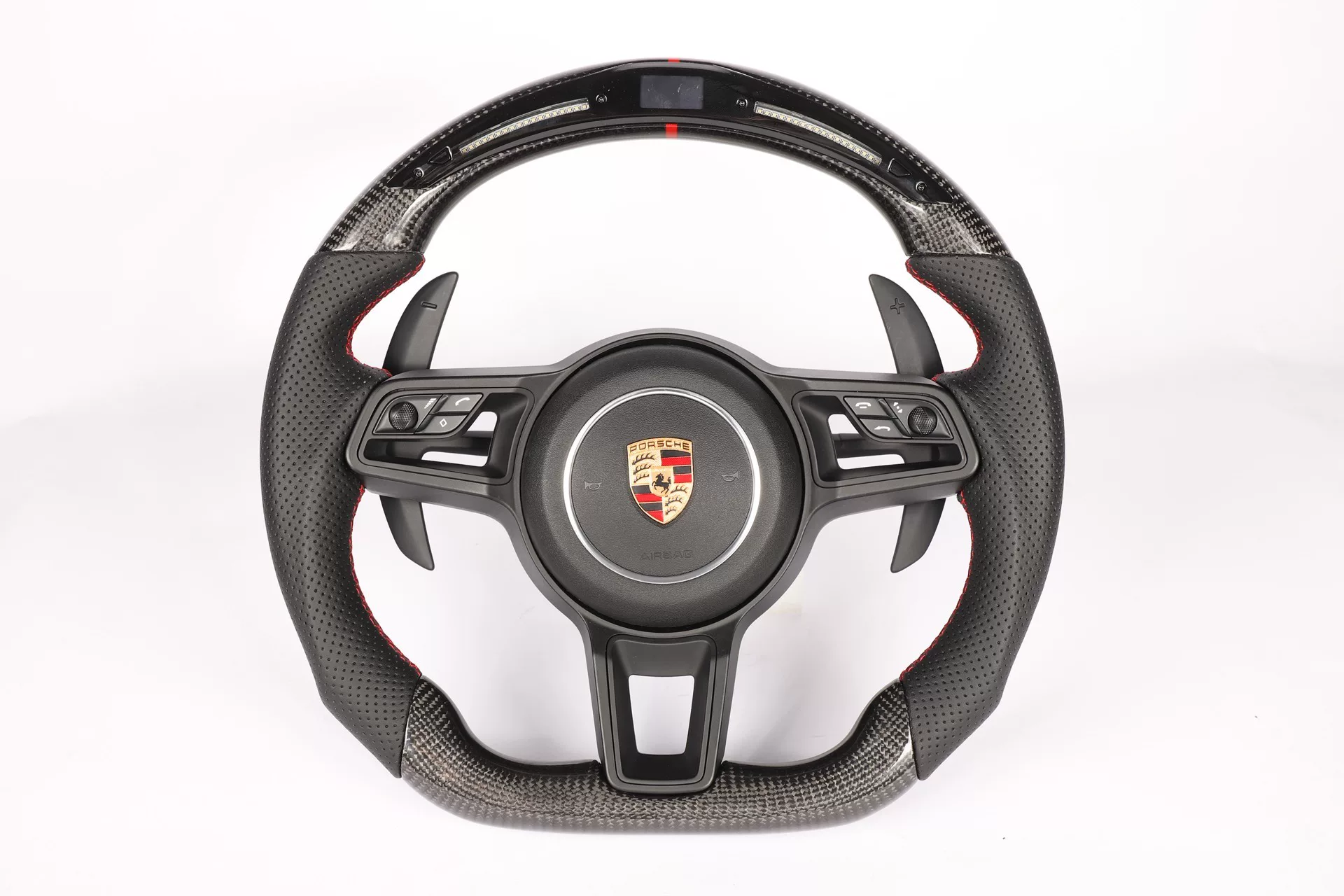 Porsche Carbon Fiber Steering Wheel Assembly with Multi-Function Controls