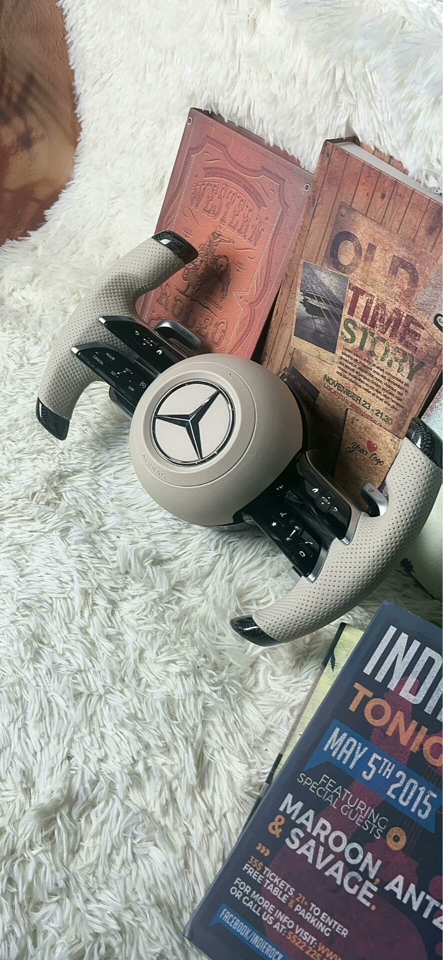Mercedes New Style Sport Flat-Bottom Steering Wheel for E-Class E300 GLC260 S-Class S320