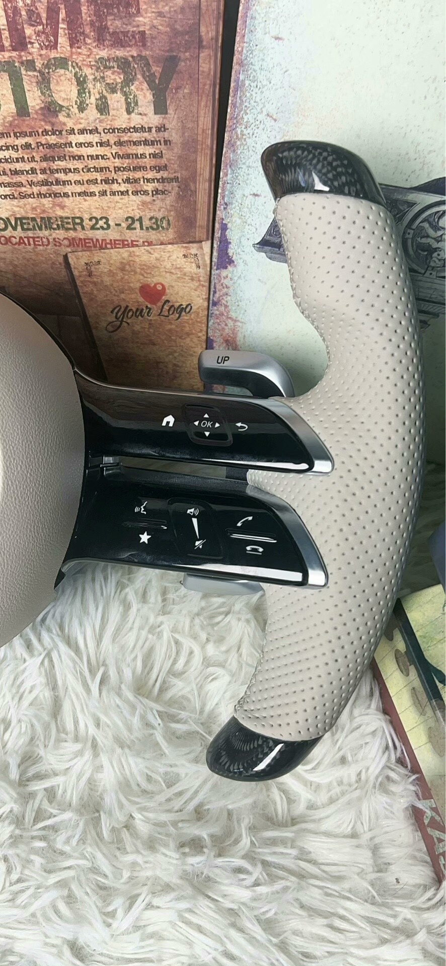 Mercedes New Style Sport Flat-Bottom Steering Wheel for E-Class E300 GLC260 S-Class S320