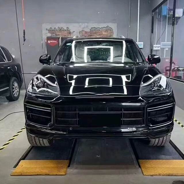 Porsche Cayenne 957 (2008–2010) 9Y0 Turbo Front Bumper Grille Kit with Fog Light Cutouts