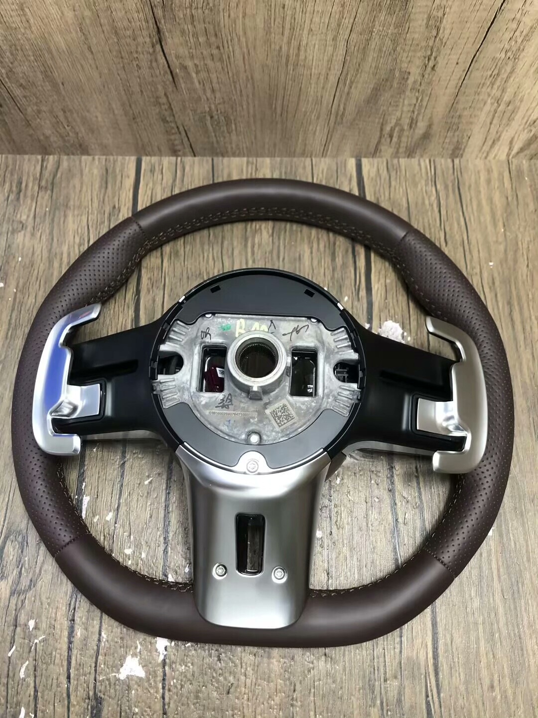 801 AMG Style Brown Leather Steering Wheel Premium Aftermarket Car Steering Wheel Universal Fit for Mercedes-Benz Models