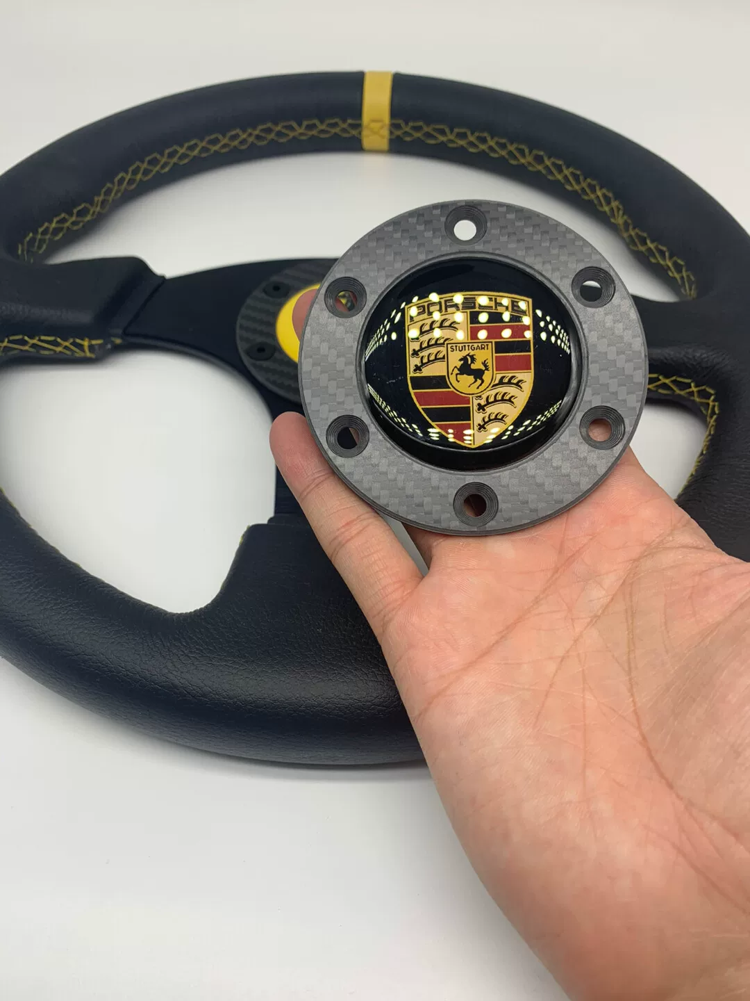 Steering Wheel Horn Button Cover for Sim Racing Wheels - Ferrari, BMW, Porsche, McLaren, Mercedes, Lamborghini Logos