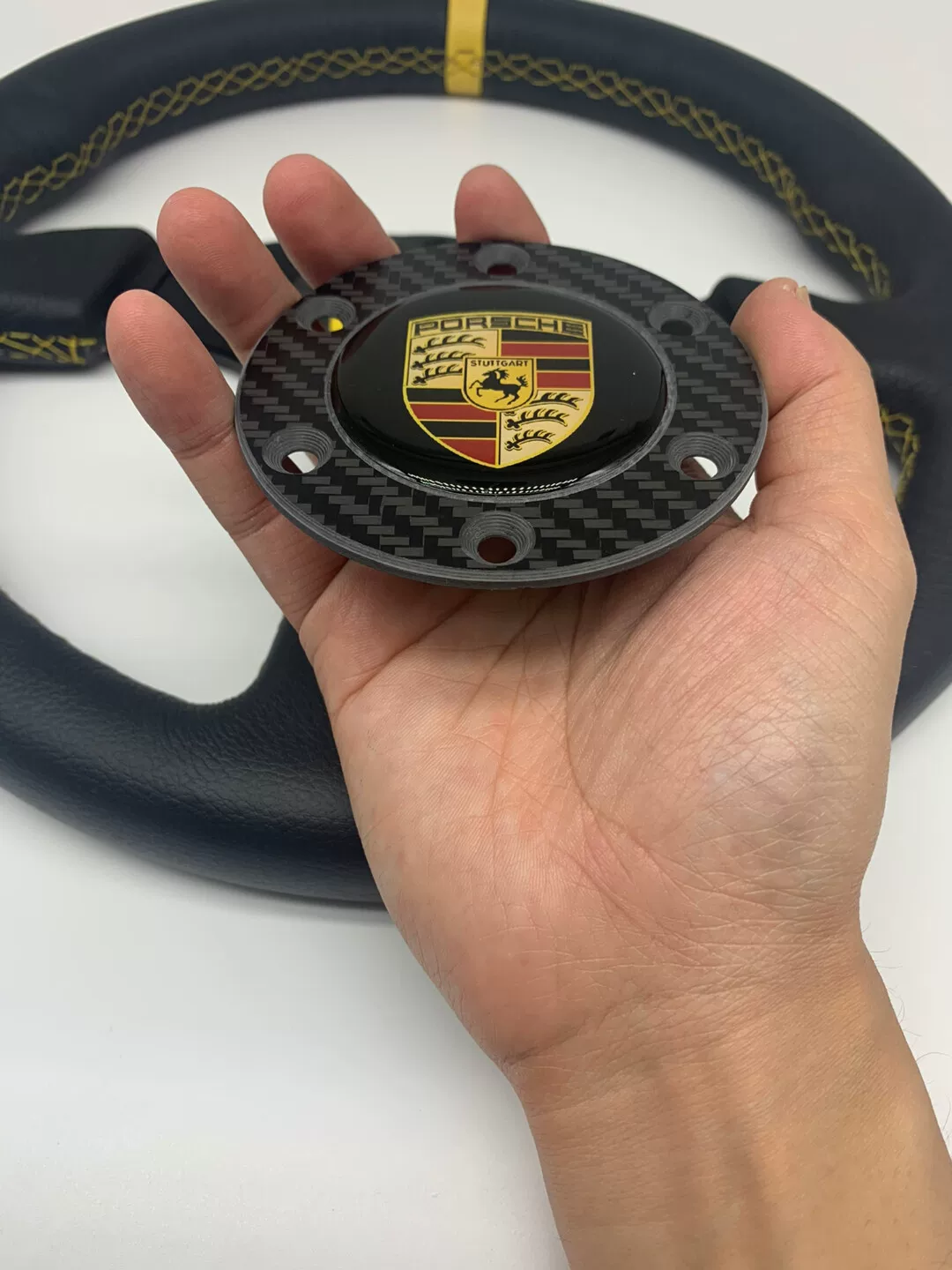 Steering Wheel Horn Button Cover for Sim Racing Wheels - Ferrari, BMW, Porsche, McLaren, Mercedes, Lamborghini Logos