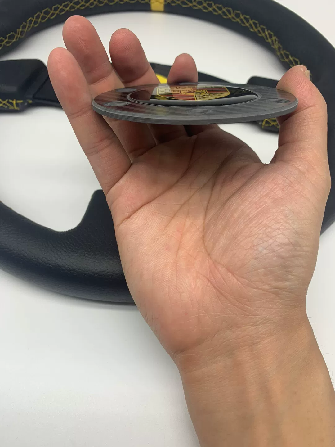 Steering Wheel Horn Button Cover for Sim Racing Wheels - Ferrari, BMW, Porsche, McLaren, Mercedes, Lamborghini Logos