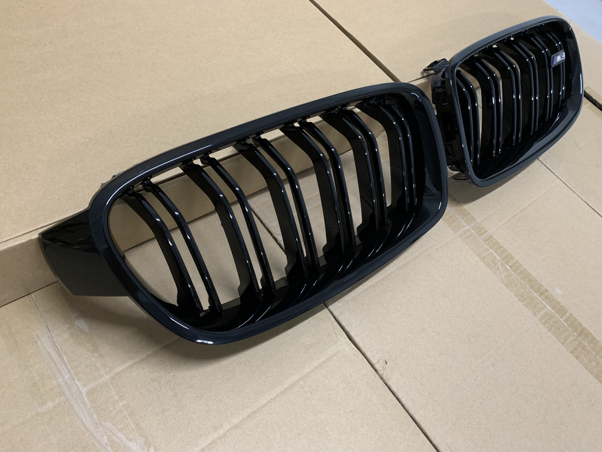 Grade do BMW Série 3 F30 F35 2013-2019 Linha Dupla Preto Brilhante