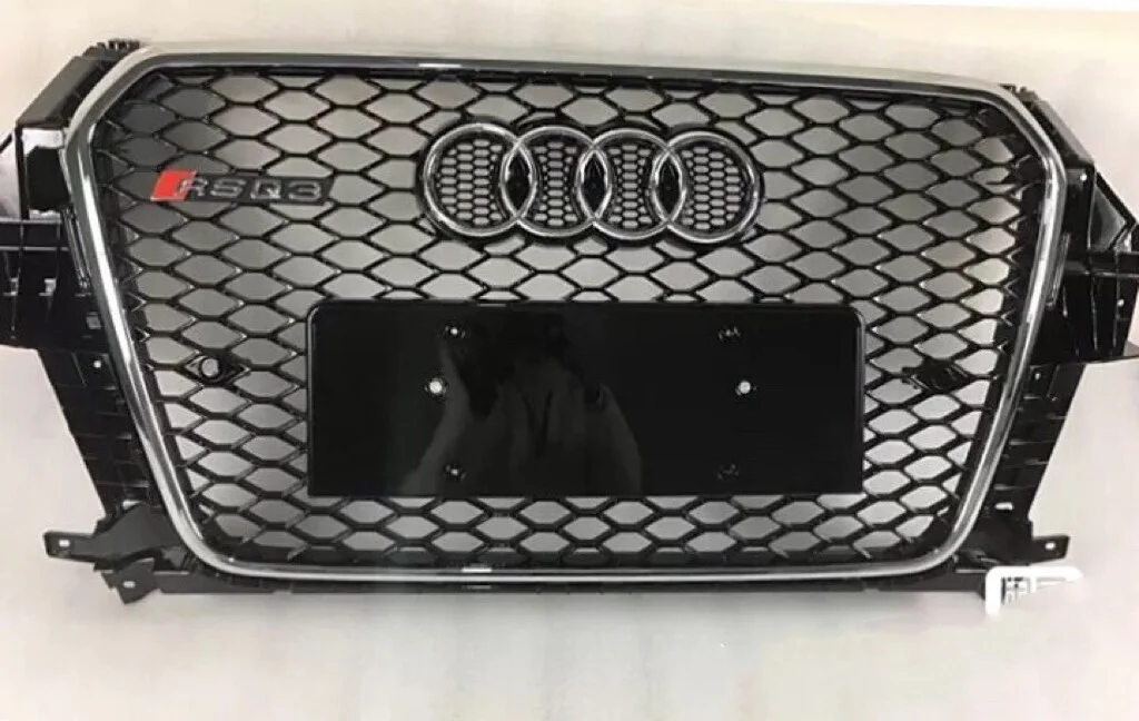 Audi Q3 (2013–2015) RS-Style Black Honeycomb Grille Kit with Fog Light Bezels