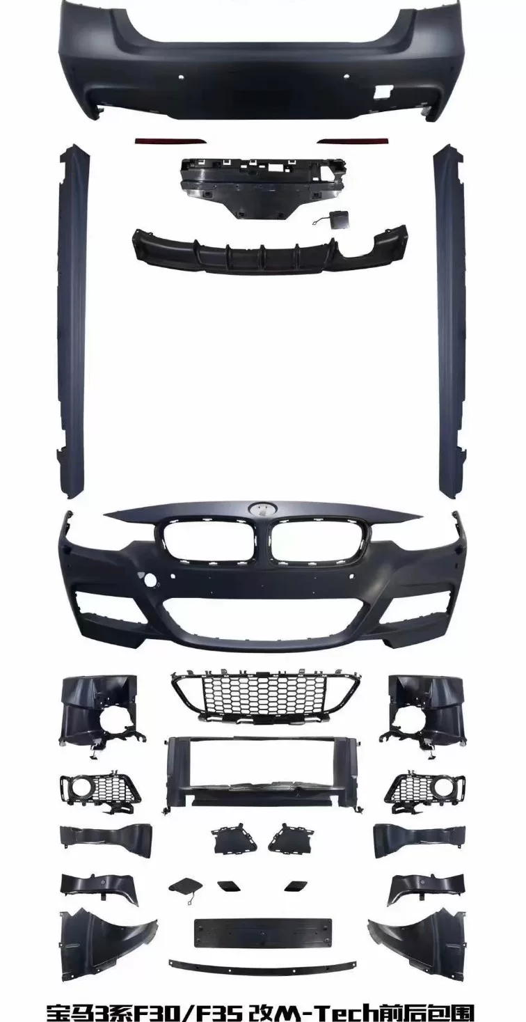 Kit de carroceria BMW Série 3 F30 F35 MT (2013–2019) – Para-choque dianteiro em estilo M3, para-choque traseiro, saias laterais, grade, capô, para-lamas