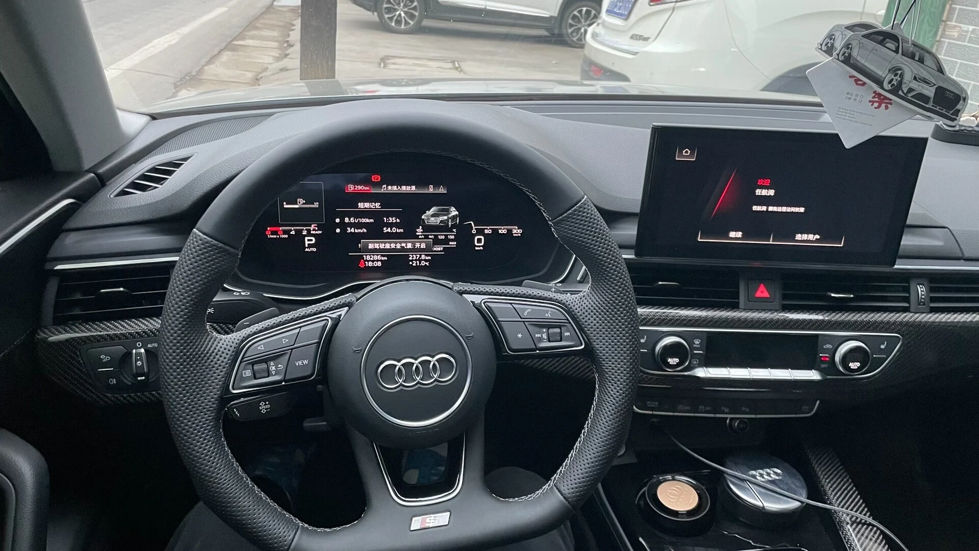 Volante Audi de Fundo Plano para A3 A4L A5 B9 (Volante Esportivo em Forma de D, Estilo OEM)