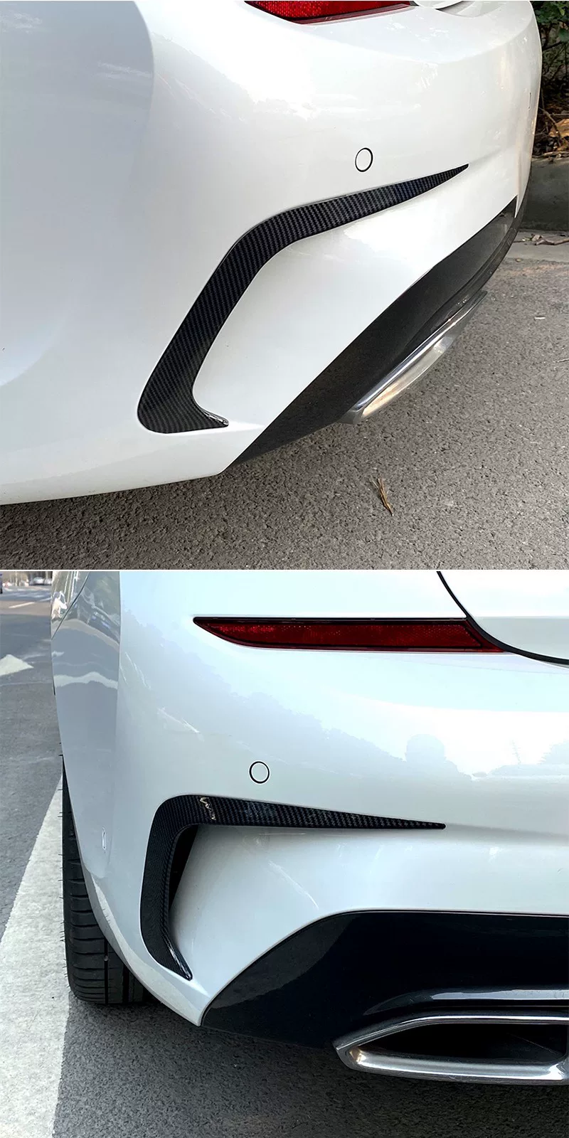 BMW G20 3 Series Rear Diffuser Spoiler (2019+), Gloss Black & Carbon Fiber Wrap
