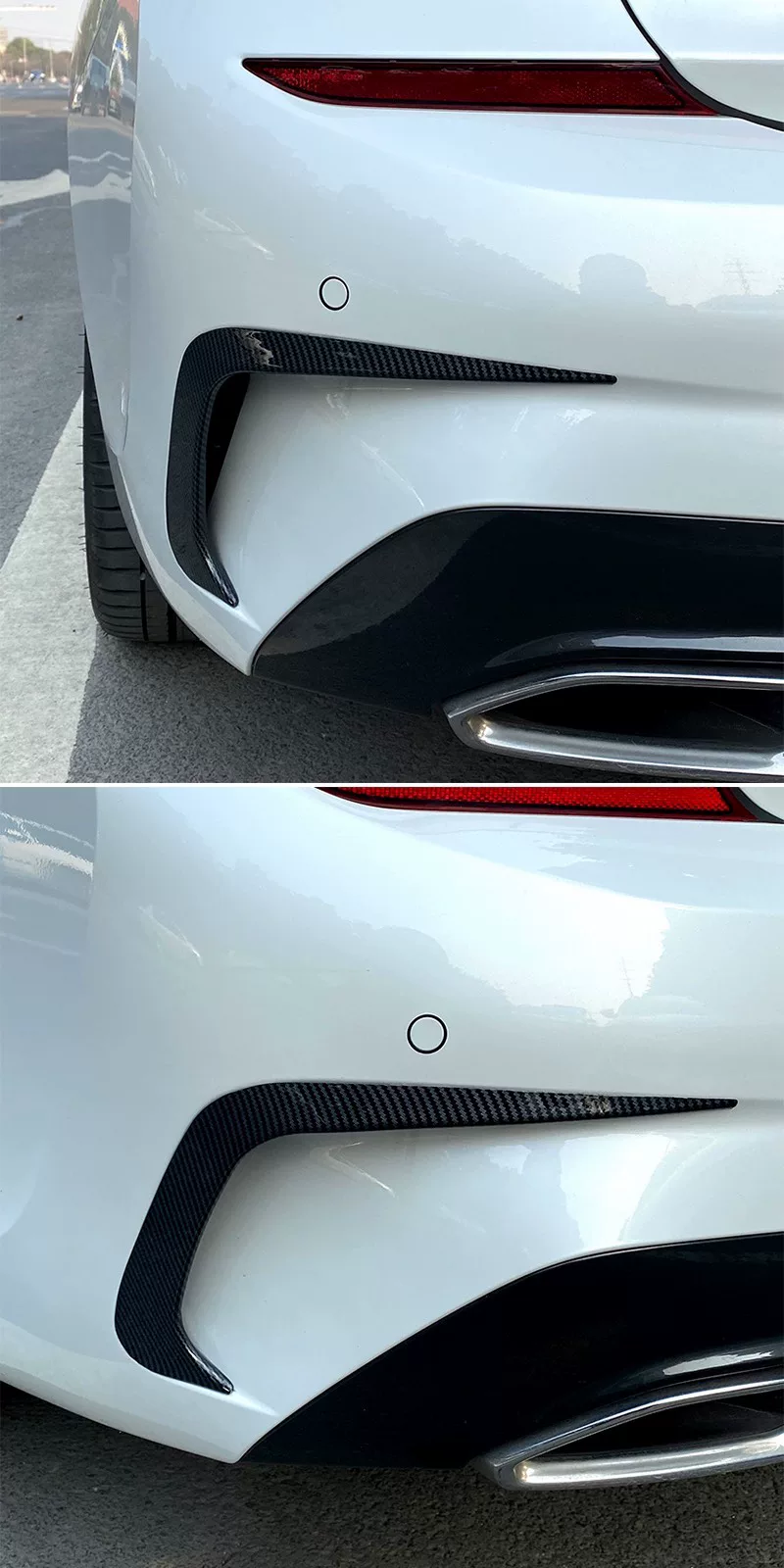 BMW G20 3 Series Rear Diffuser Spoiler (2019+), Gloss Black & Carbon Fiber Wrap