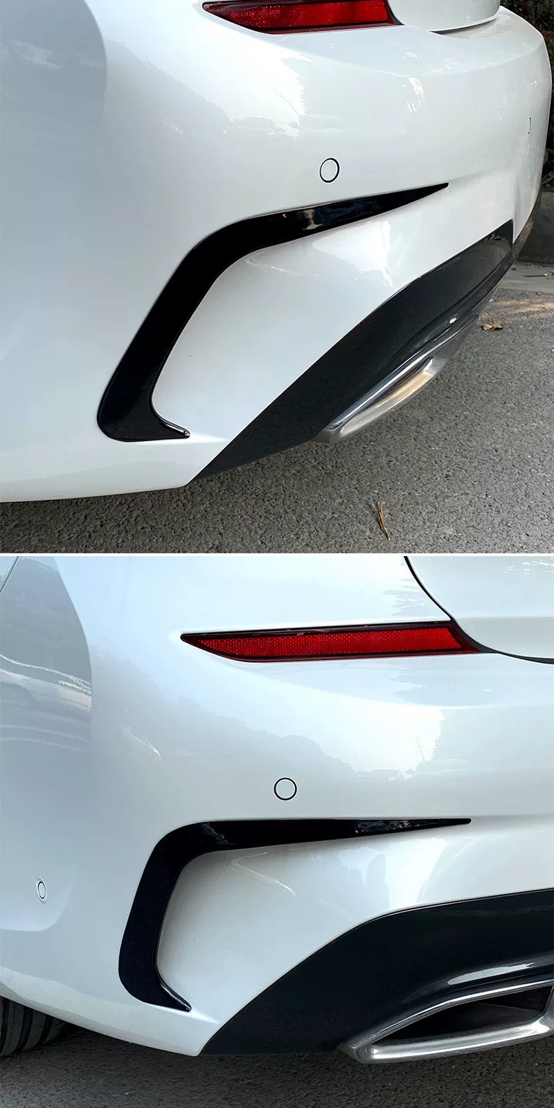 BMW G20 3 Series Rear Diffuser Spoiler (2019+), Gloss Black & Carbon Fiber Wrap
