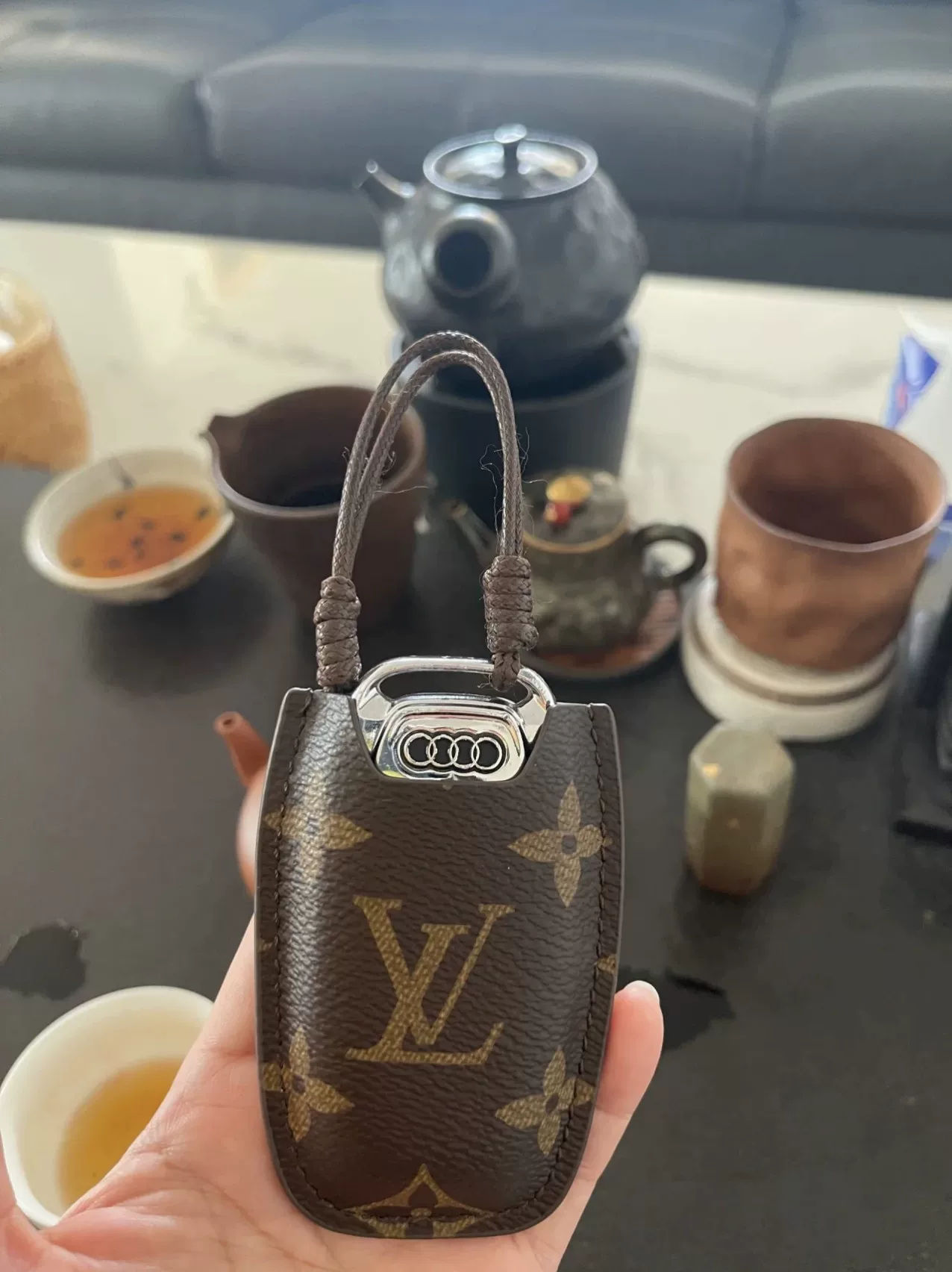 Audi Key Cover Leather Luxe Pattern - Compatible with A4, A6, Q5, Q7, TT, etc.