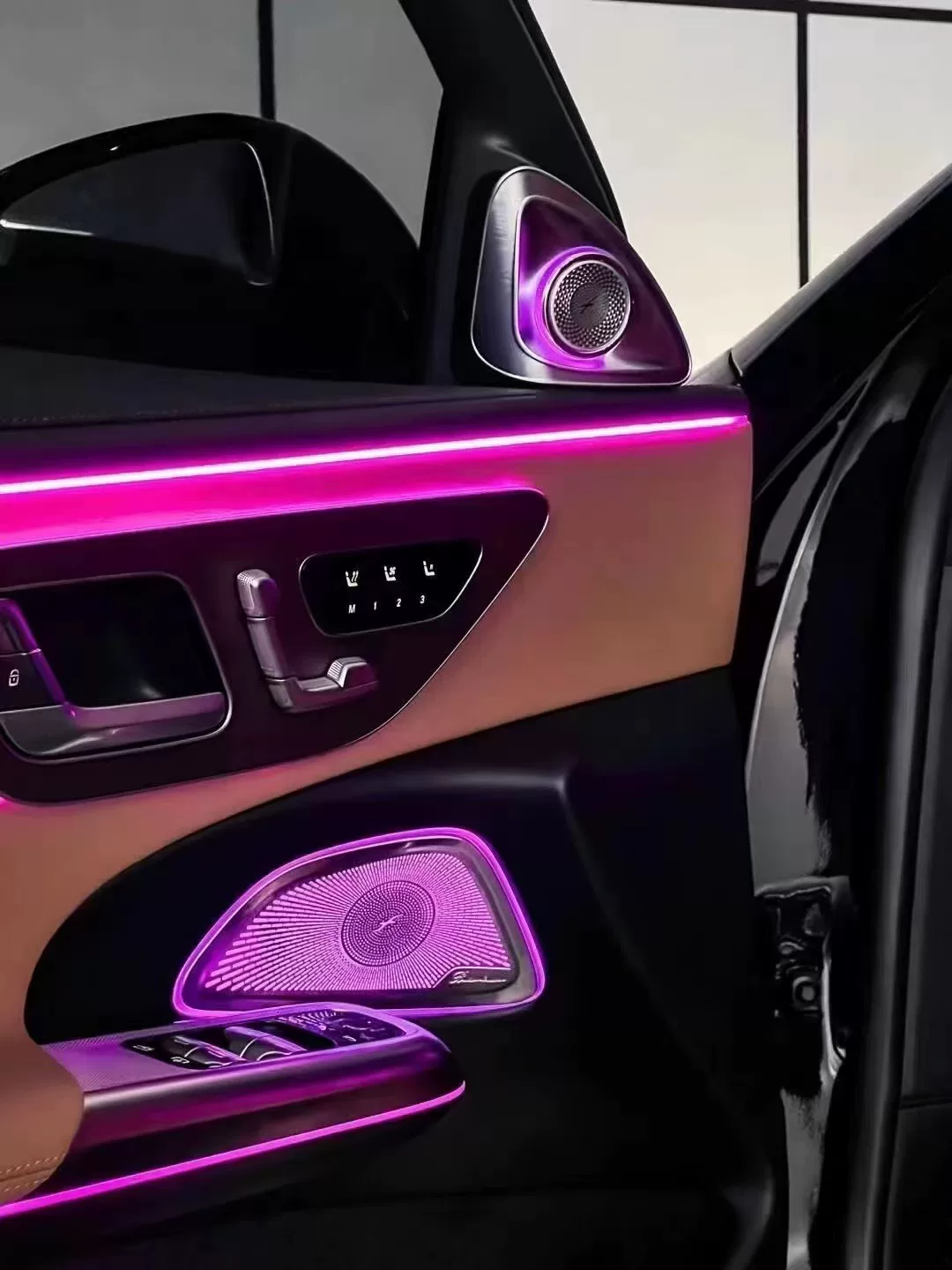 Mercedes-Benz W214 Illuminated Center Console Cover Rotating Tweeter Modification Kit