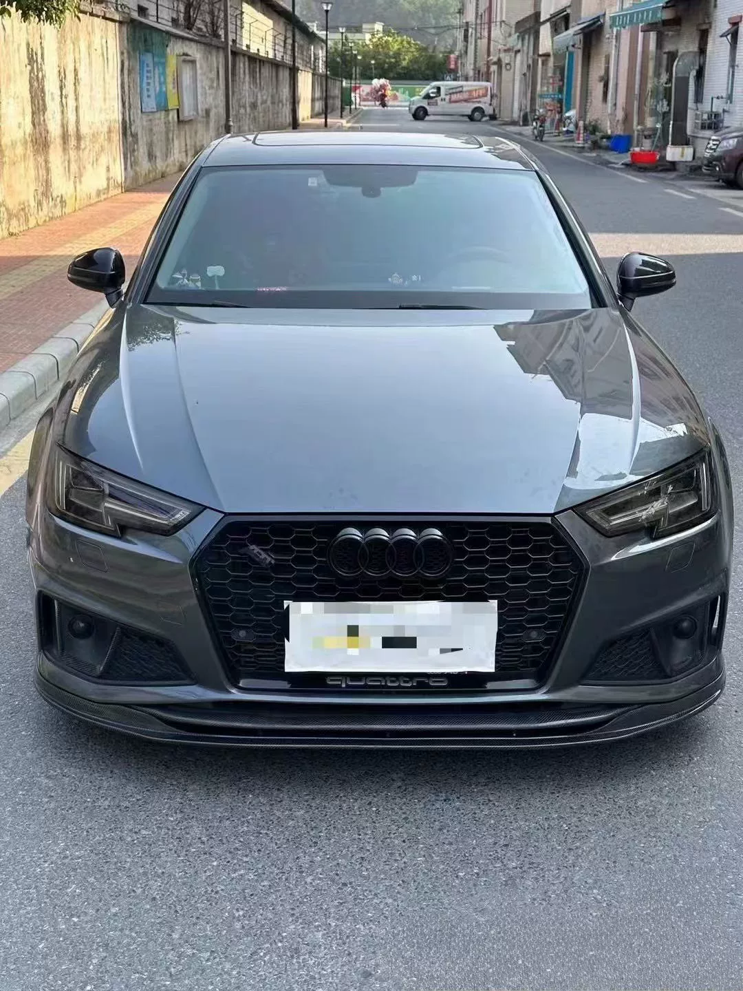 Audi A4L B9 Carbon Fiber Front Lip Spoiler (S4 Compatible)