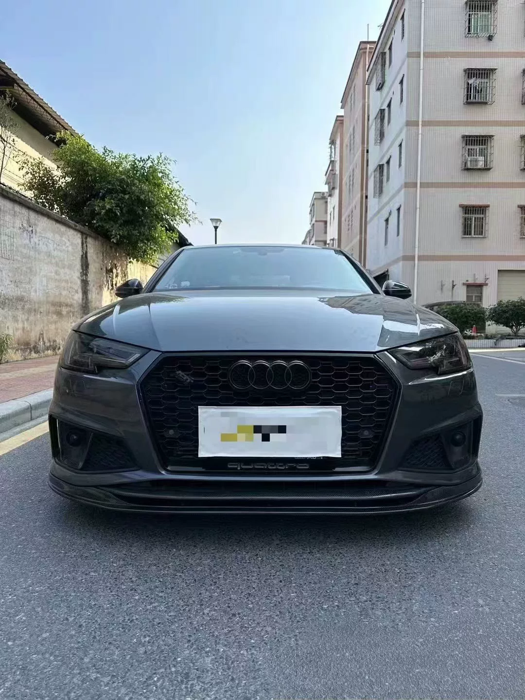 Audi A4L B9 Carbon Fiber Front Lip Spoiler (S4 Compatible)