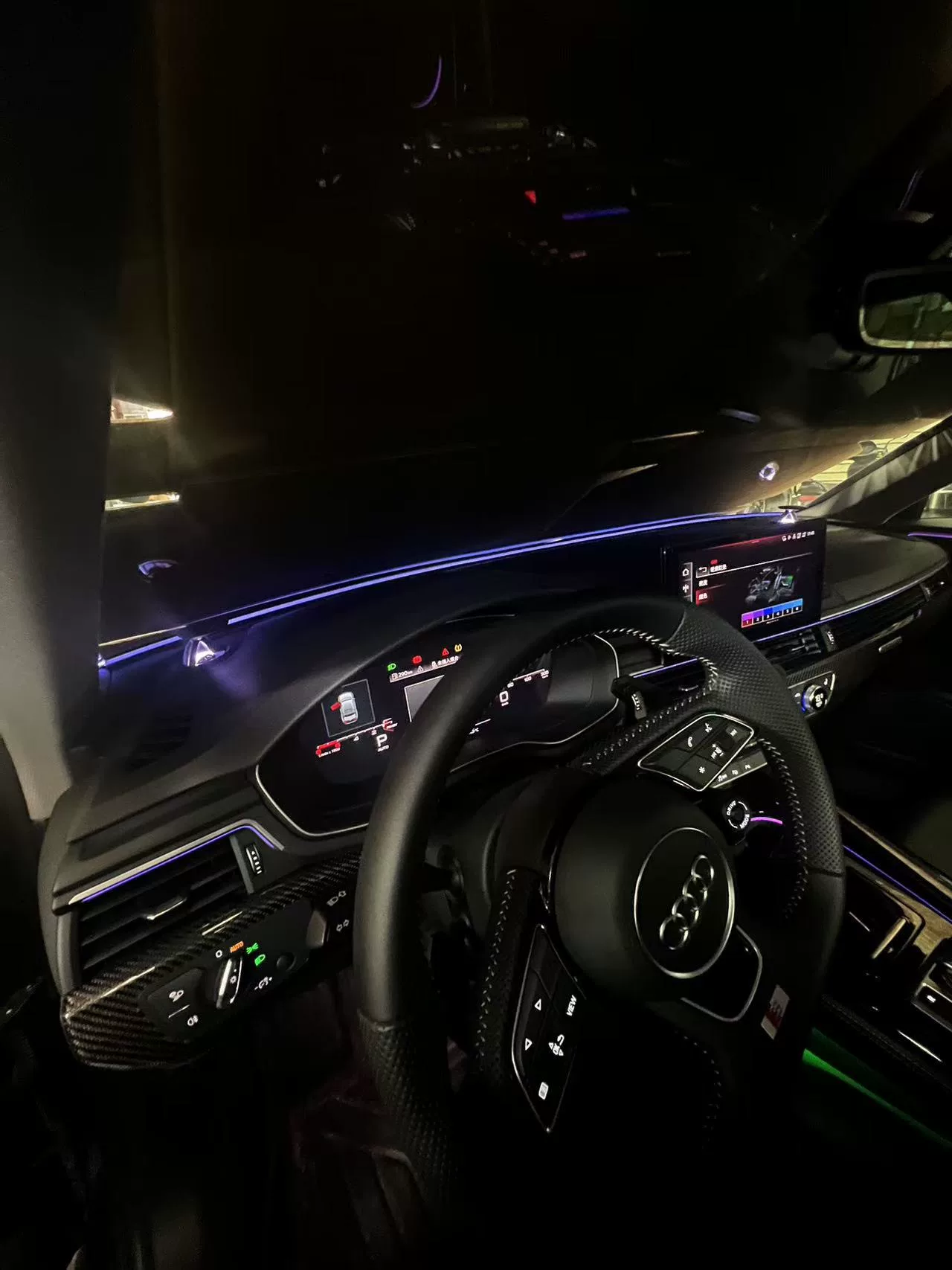 LED Ambient Lighting and Soundproofing Sealing Strips for Audi A4, A5, A6, A7 Dashboards