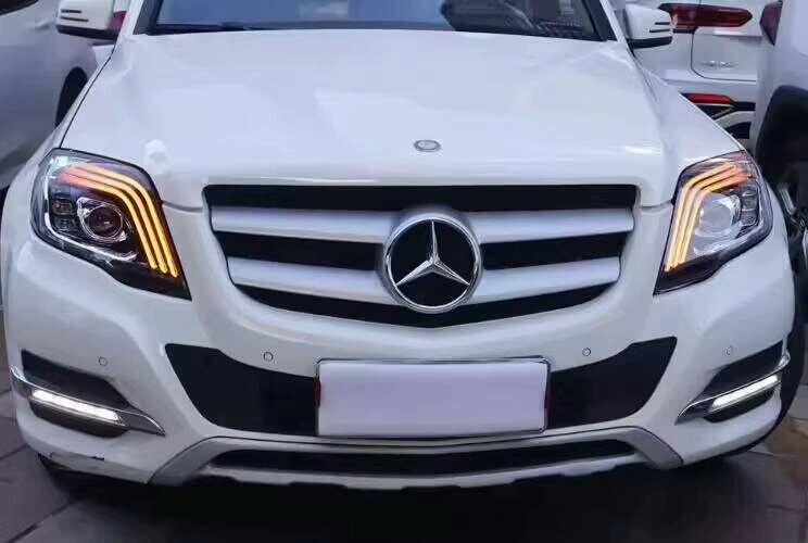 Mercedes-Benz GLK Headlight Assembly | GLK300/GLK260/GLK200 Maybach-Style LED Headlights Compatible with 2012–2015 models, featuring damage-free installation on the original vehicl