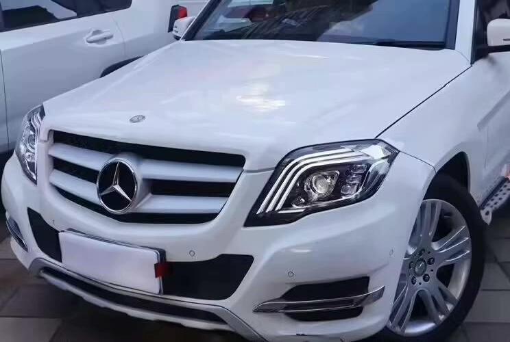 Mercedes-Benz GLK Headlight Assembly | GLK300/GLK260/GLK200 Maybach-Style LED Headlights Compatible with 2012–2015 models, featuring damage-free installation on the original vehicl