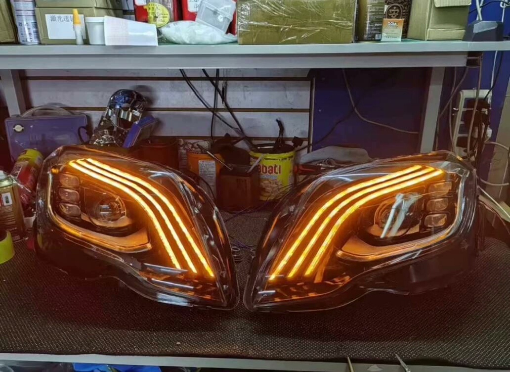 Mercedes-Benz GLK Headlight Assembly | GLK300/GLK260/GLK200 Maybach-Style LED Headlights Compatible with 2012–2015 models, featuring damage-free installation on the original vehicl