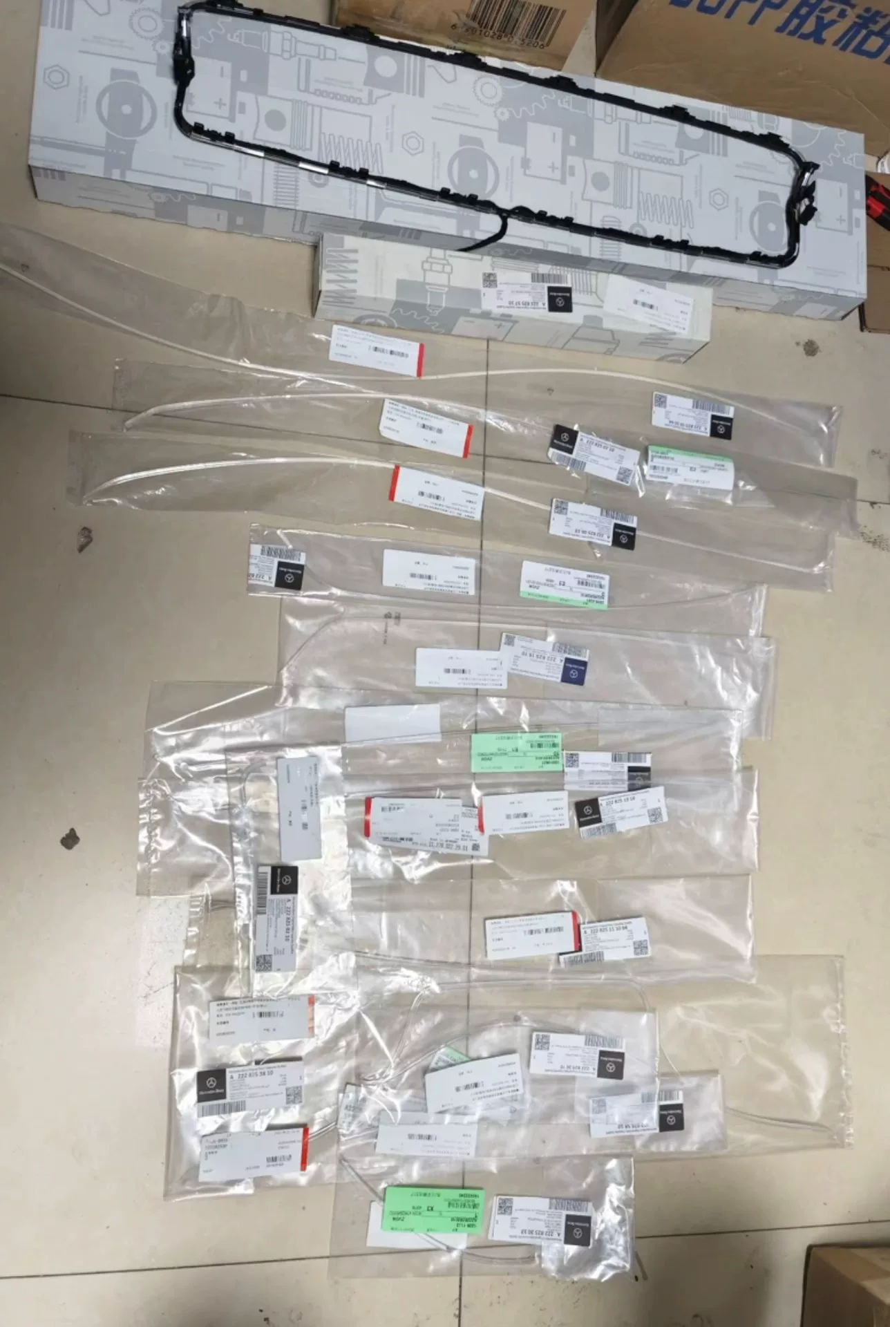 Mercedes-Benz W213 W222 Kit de reparación de iluminación ambiental – Arnés de fibra óptica OEM + fuente de luz LED