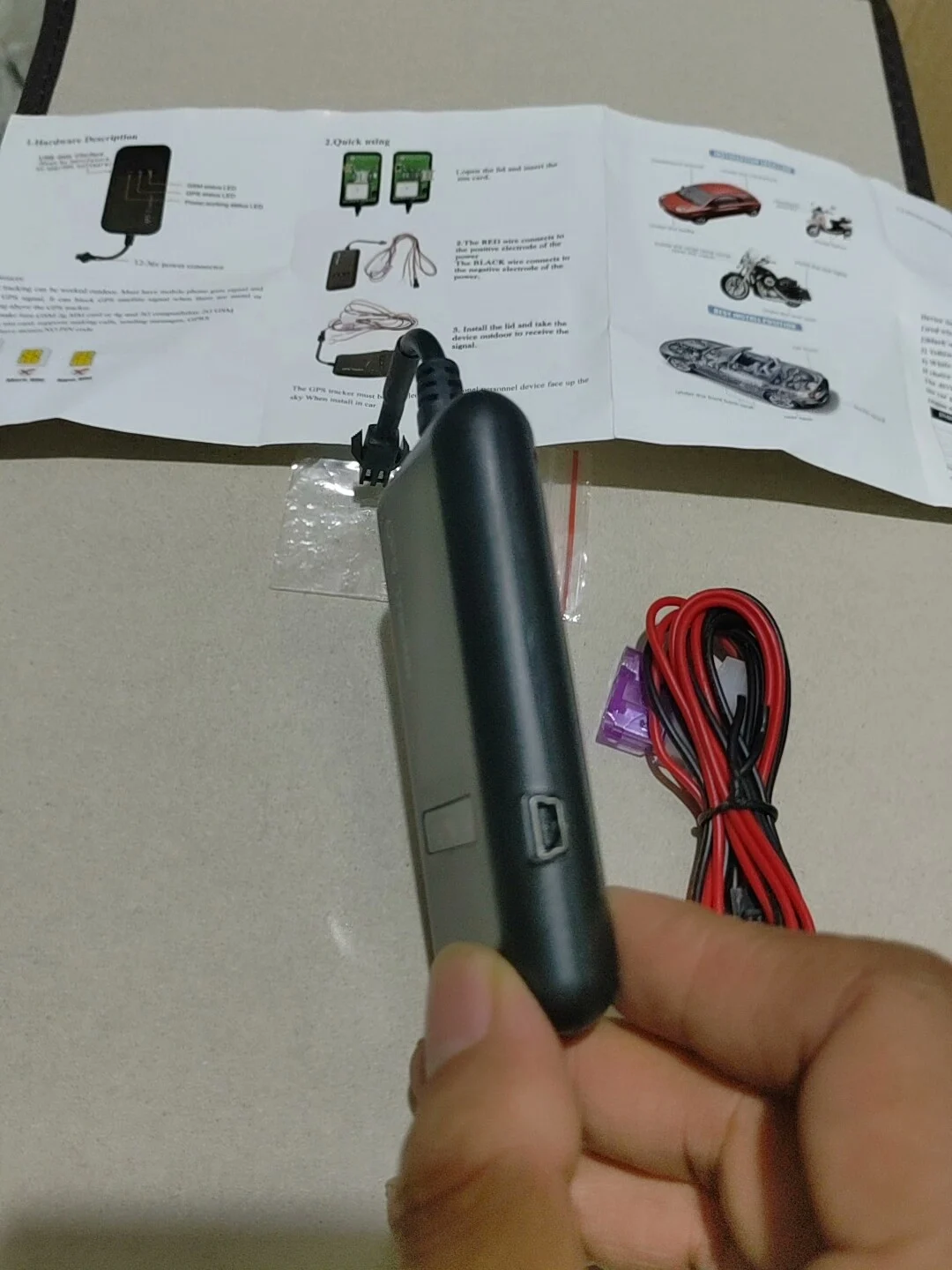 GPS Vehicle Tracker with Wiring Diagram & Installation Guide for Cars, Motorcycles, E-bikes