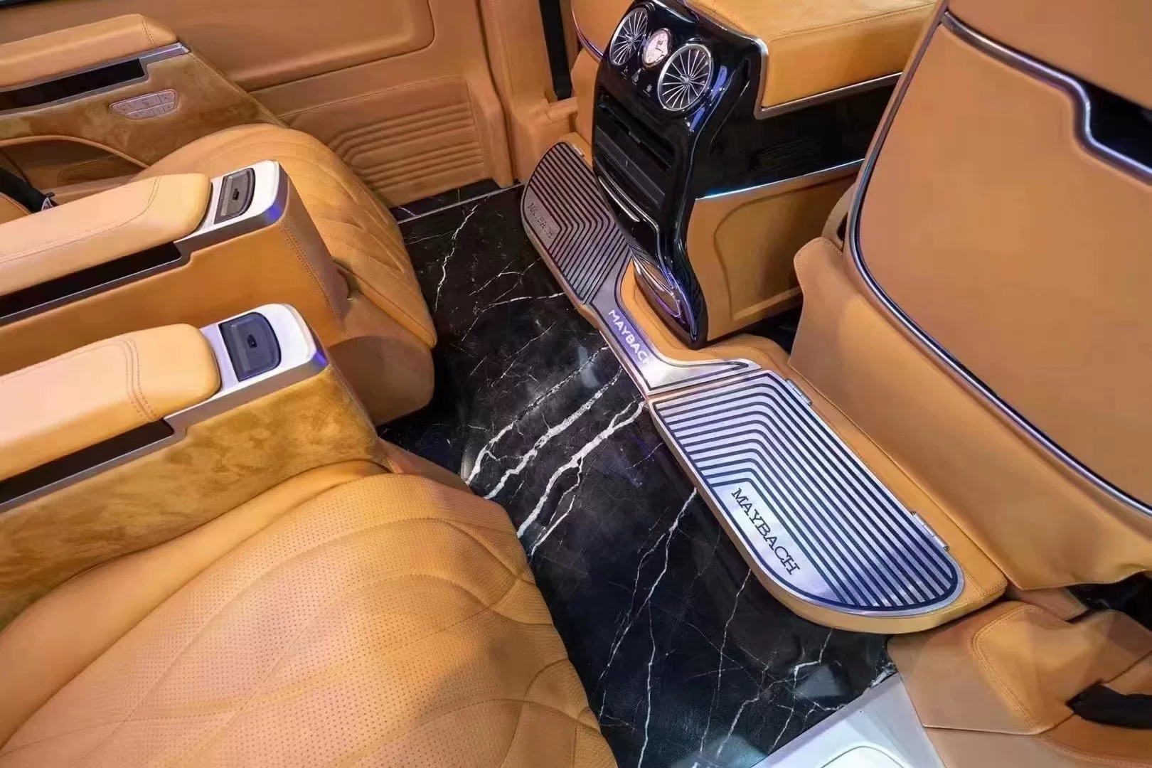 Mercedes-Maybach Exclusive Aluminum Alloy Welcome Pedals With LED Lights + Storage Compartment + Maybach Emblem