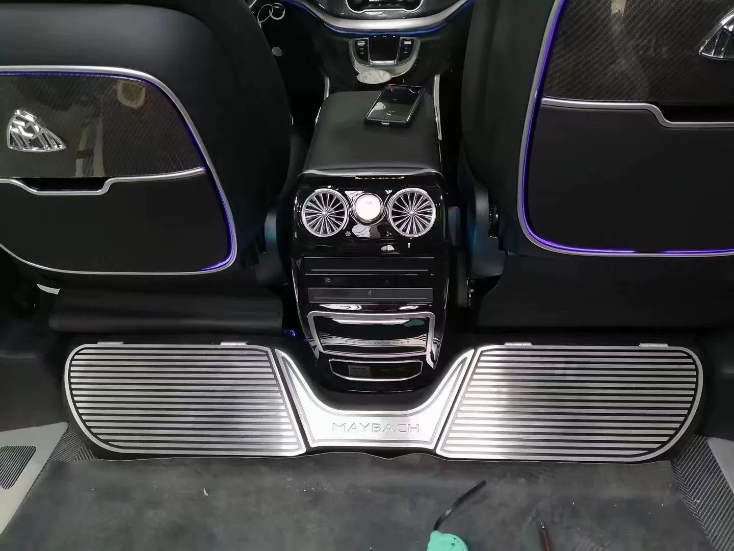 Mercedes-Maybach Exclusive Aluminum Alloy Welcome Pedals With LED Lights + Storage Compartment + Maybach Emblem