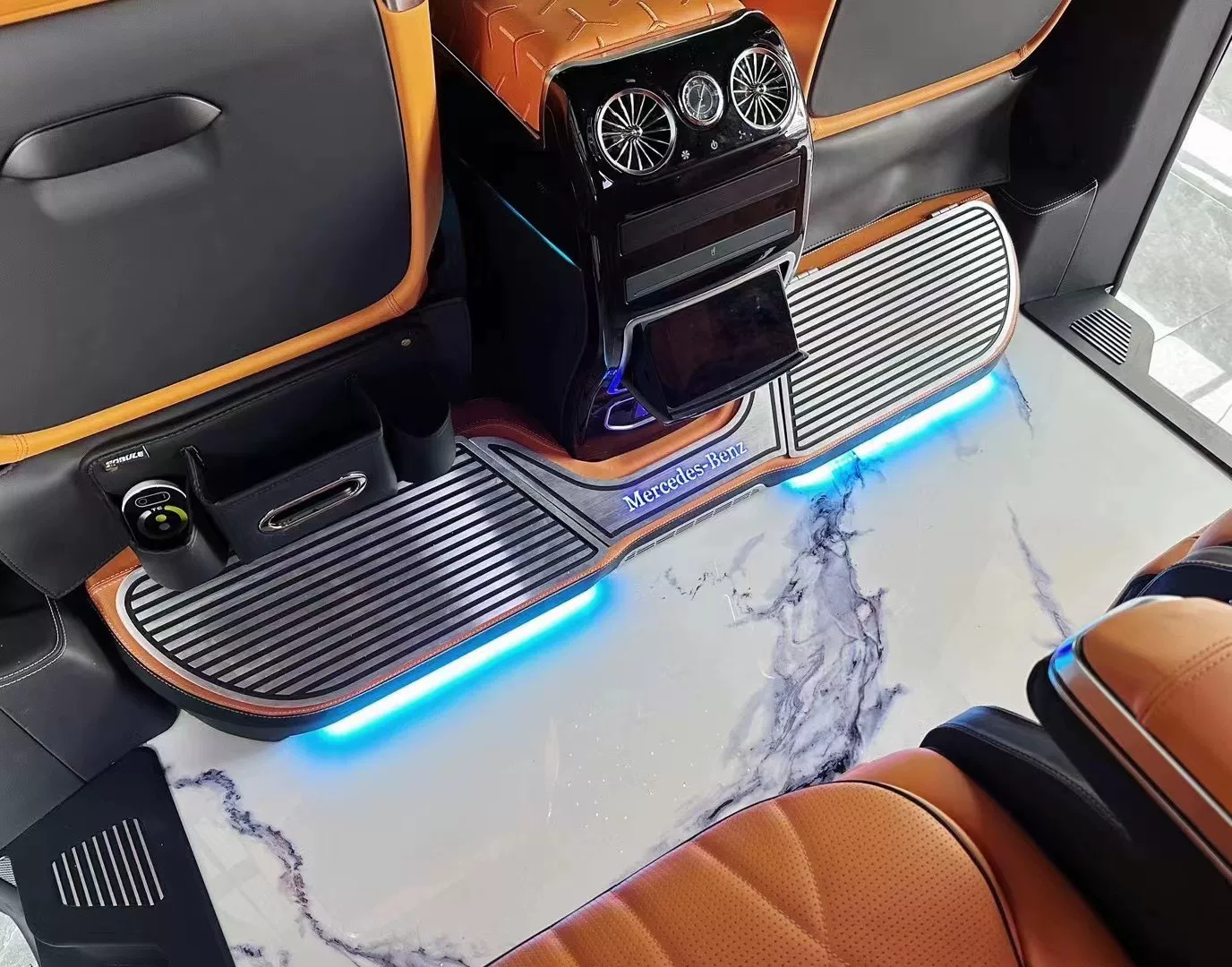 Mercedes-Maybach Exclusive Aluminum Alloy Welcome Pedals With LED Lights + Storage Compartment + Maybach Emblem