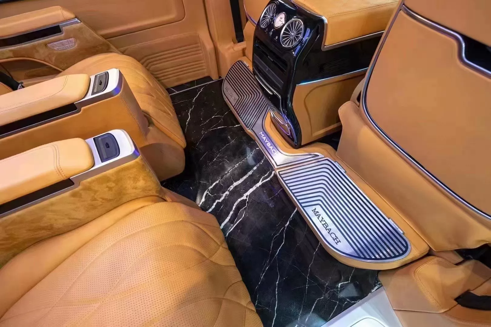 Mercedes-Maybach Exclusive Aluminum Alloy Welcome Pedals With LED Lights + Storage Compartment + Maybach Emblem