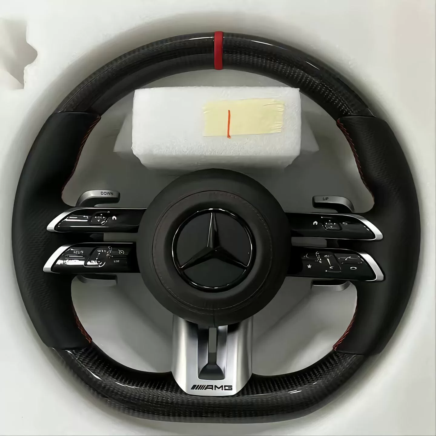 Mercedes-Benz G-Class Dragonfly Carbon Fiber Sports Steering Wheel Compatible with the new G63/G500—original vehicle upgrade Features extended carbon fiber shift paddles